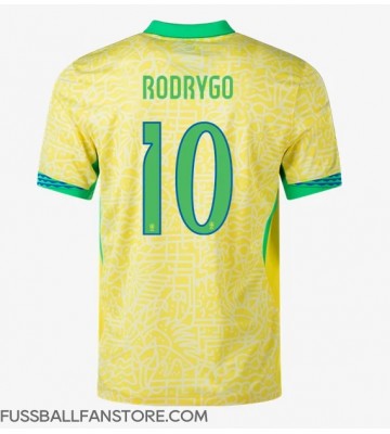Brasilien Rodrygo Goes #10 Replik Heimtrikot Copa America 2024 Kurzarm